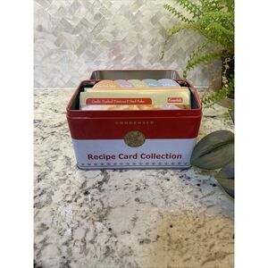 CAMPBELL'S TIN RECIPE CARD ‎ BOX w Cards